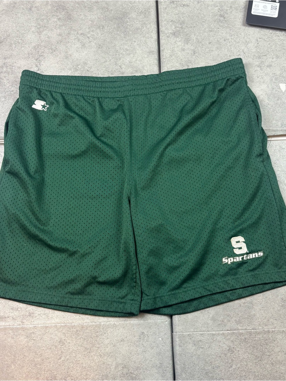 Vintage green msu michigan state starter mesh shorts